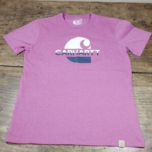 Carhartt Sz MEDIUM T Shirt Tee Pink Graphic Short Sleeve EC